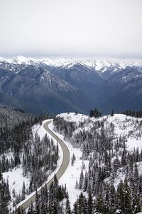 Preview wallpaper mountains, snow, road, peaks, slope