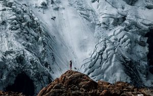 Preview wallpaper mountains, snow, sand, stones