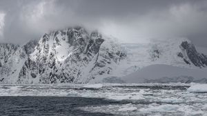 Preview wallpaper mountains, snow, sea, ice, nature