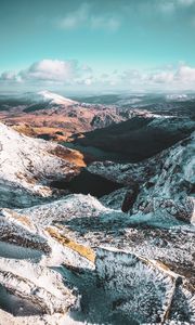 Preview wallpaper mountains, snow, sky, relief, landscape