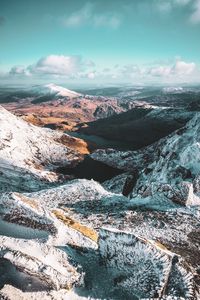 Preview wallpaper mountains, snow, sky, relief, landscape