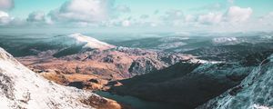 Preview wallpaper mountains, snow, sky, relief, landscape