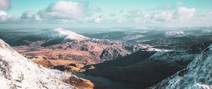 Preview wallpaper mountains, snow, sky, relief, landscape