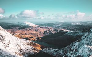 Preview wallpaper mountains, snow, sky, relief, landscape