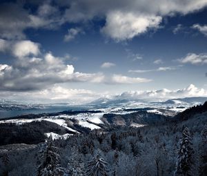 Preview wallpaper mountains, snow, sky, top