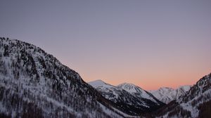 Preview wallpaper mountains, snow, slope, trees