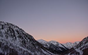 Preview wallpaper mountains, snow, slope, trees