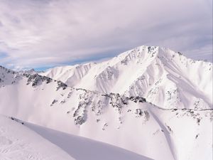 Preview wallpaper mountains, snow, slope, winter, white