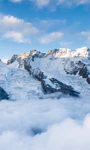 Preview wallpaper mountains, snow, slope, sunshine, nature