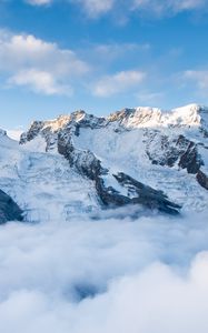 Preview wallpaper mountains, snow, slope, sunshine, nature