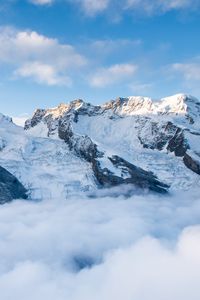 Preview wallpaper mountains, snow, slope, sunshine, nature