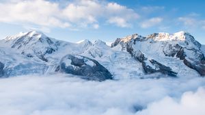 Preview wallpaper mountains, snow, slope, sunshine, nature