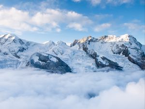 Preview wallpaper mountains, snow, slope, sunshine, nature