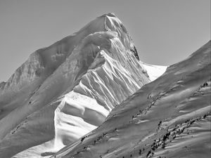 Preview wallpaper mountains, snow, slope, relief, shadows