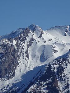 Preview wallpaper mountains, snow, slope, view, nature