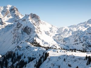 Preview wallpaper mountains, snow, snowy, peaks, mountain range