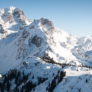 Preview wallpaper mountains, snow, snowy, peaks, mountain range