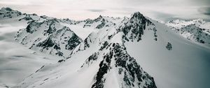 Preview wallpaper mountains, snow, snowy, peaks, rocks