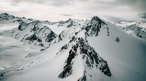 Preview wallpaper mountains, snow, snowy, peaks, rocks