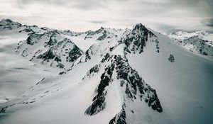 Preview wallpaper mountains, snow, snowy, peaks, rocks