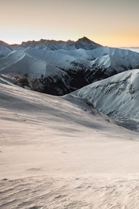 Preview wallpaper mountains, snow, snowy, sun