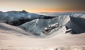 Preview wallpaper mountains, snow, snowy, sun