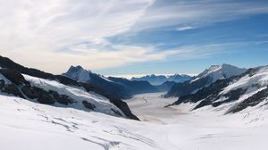 Preview wallpaper mountains, snow, solarly, landscape