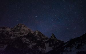Preview wallpaper mountains, snow, stars, night, dark