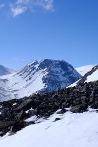 Preview wallpaper mountains, snow, stones, landscape
