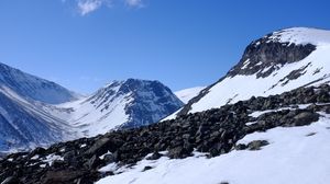 Preview wallpaper mountains, snow, stones, landscape