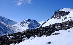 Preview wallpaper mountains, snow, stones, landscape