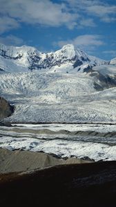 Preview wallpaper mountains, snow, stones, sand