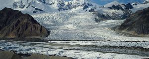 Preview wallpaper mountains, snow, stones, sand