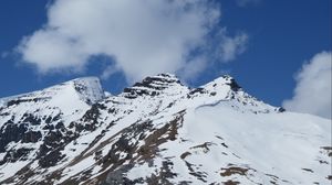 Preview wallpaper mountains, snow, top, sky, clouds