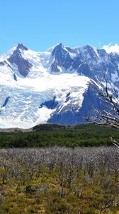 Preview wallpaper mountains, snow, tops, steppe