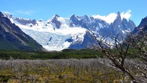 Preview wallpaper mountains, snow, tops, steppe