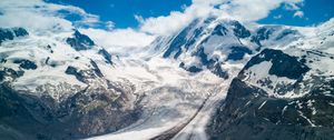 Preview wallpaper mountains, snow, trail, traces, nature