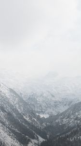 Preview wallpaper mountains, snow, trees, valley, landscape