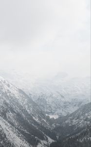 Preview wallpaper mountains, snow, trees, valley, landscape