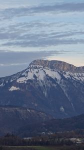 Preview wallpaper mountains, snow, trees, nature, landscape