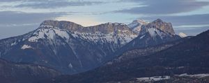 Preview wallpaper mountains, snow, trees, nature, landscape