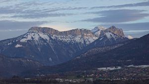 Preview wallpaper mountains, snow, trees, nature, landscape