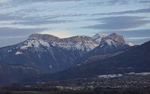 Preview wallpaper mountains, snow, trees, nature, landscape