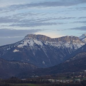 Preview wallpaper mountains, snow, trees, nature, landscape