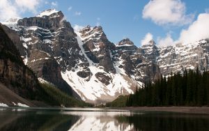 Preview wallpaper mountains, snow, trees, slope