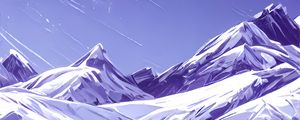 Preview wallpaper mountains, snow, trees, winter, art