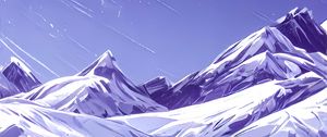 Preview wallpaper mountains, snow, trees, winter, art