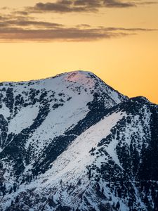 Preview wallpaper mountains, snow, twilight, nature