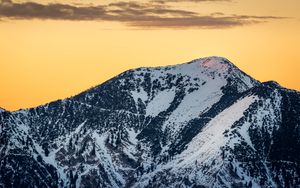 Preview wallpaper mountains, snow, twilight, nature