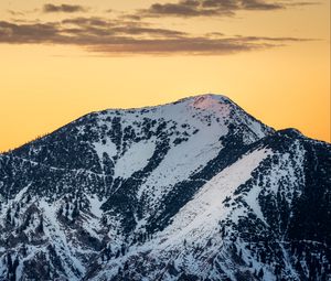 Preview wallpaper mountains, snow, twilight, nature